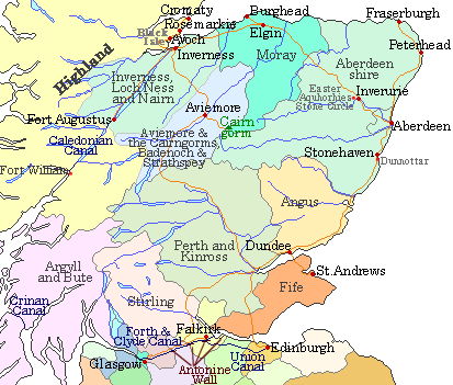 Central Scotland map