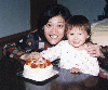 Sara and Emi on Sara's 2nd birthday. 1999/11/19. (2.jpg 41k)