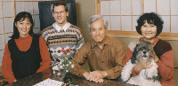 Emi, her parents Mr. and Mrs. Okino, and I 1997/10. (33k jpeg)